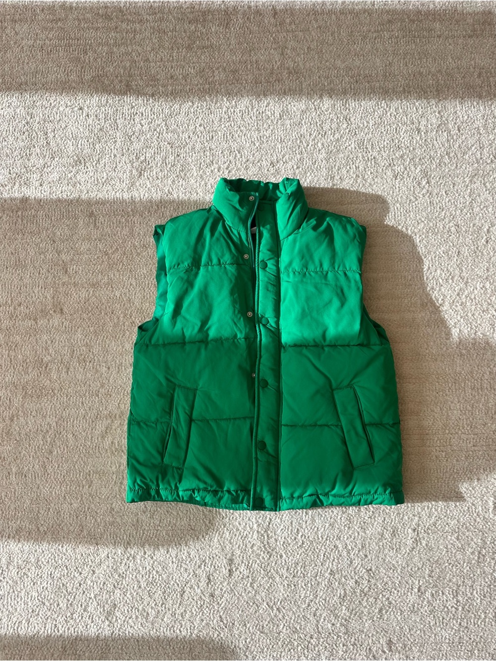 Women’s Green Puffer Vest - Lightweight Quilted Jacket